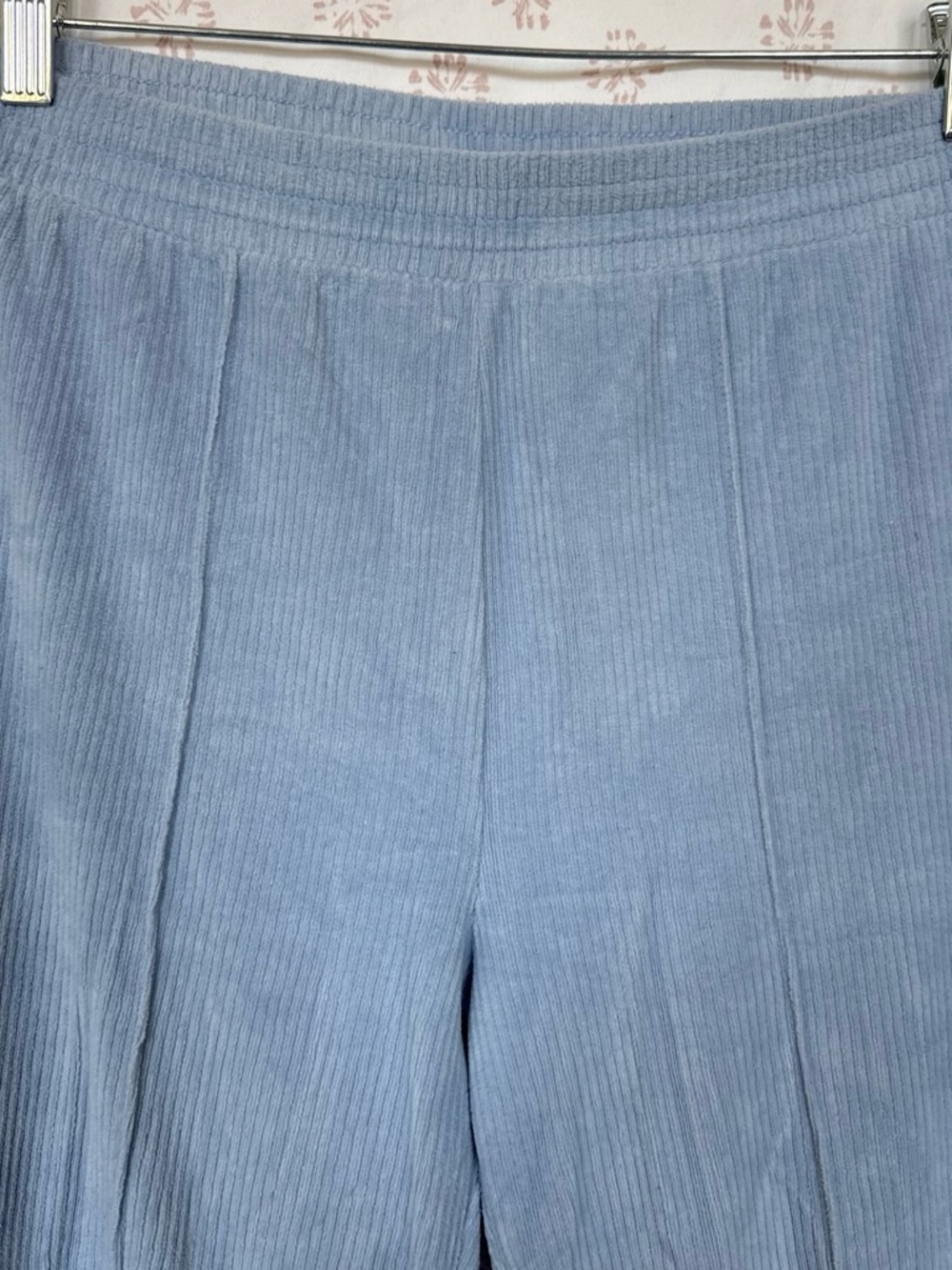 aerie Pale Blue Ribbed Knit Wide-Leg Pants